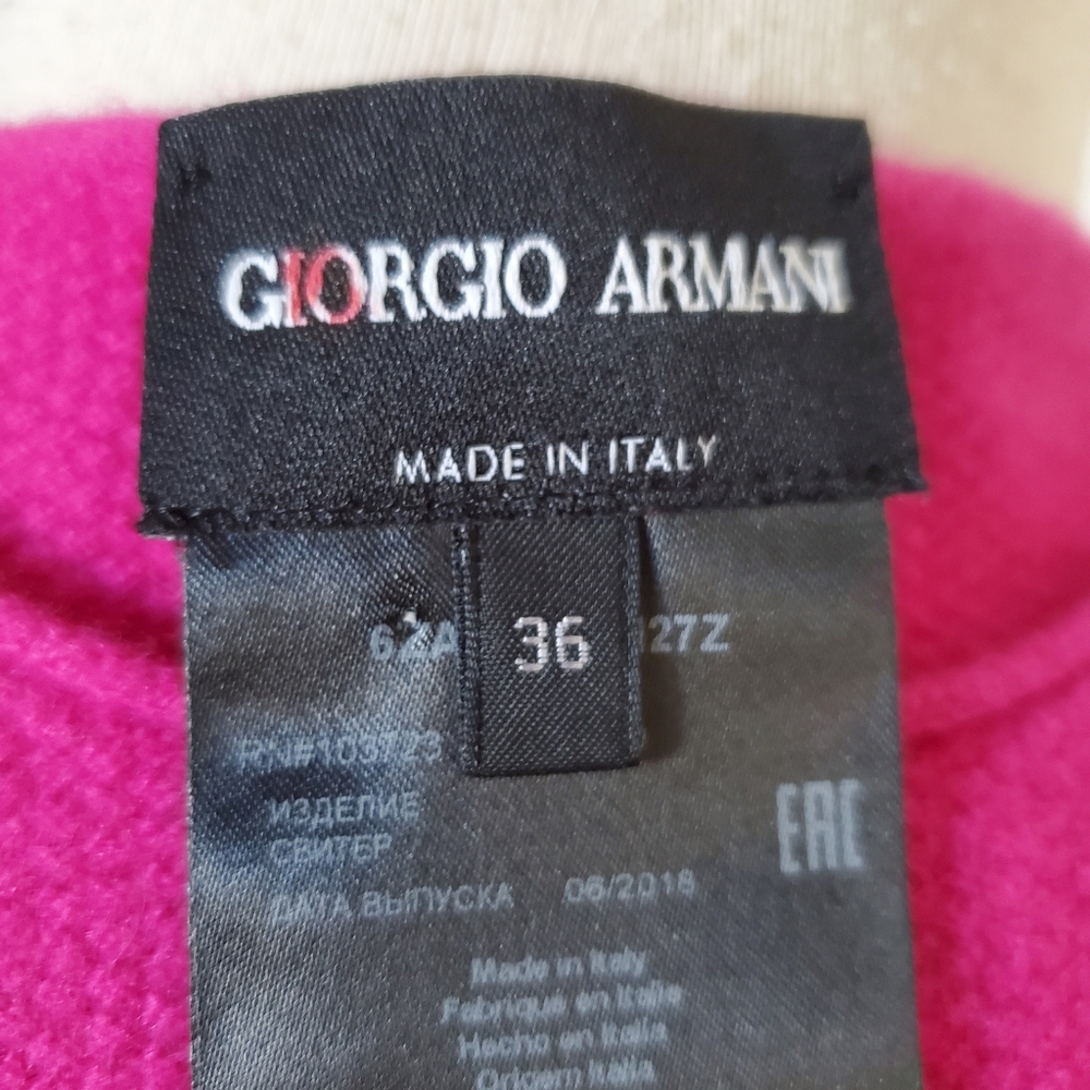 Giorgio Armani Pink Wool Cashmere Long Sleeve Sweater Women's Size XS/Small - Picture 9 of 10
